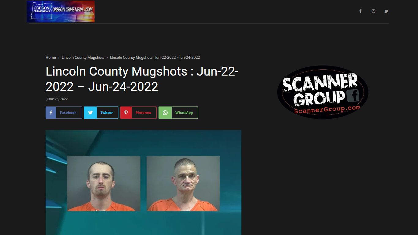 Lincoln County Mugshots : Jun-22-2022 - Oregon Crime News