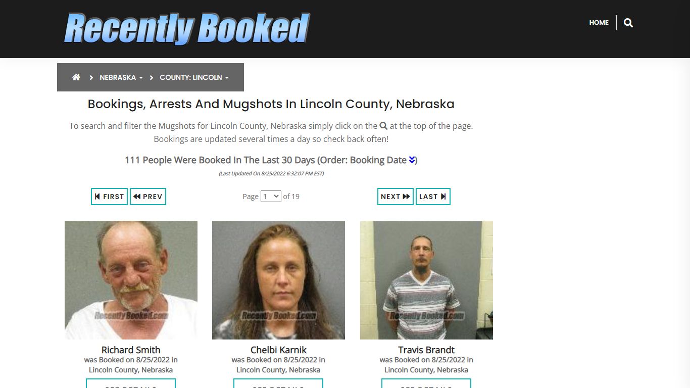 Bookings, Arrests and Mugshots in Lincoln County, Nebraska